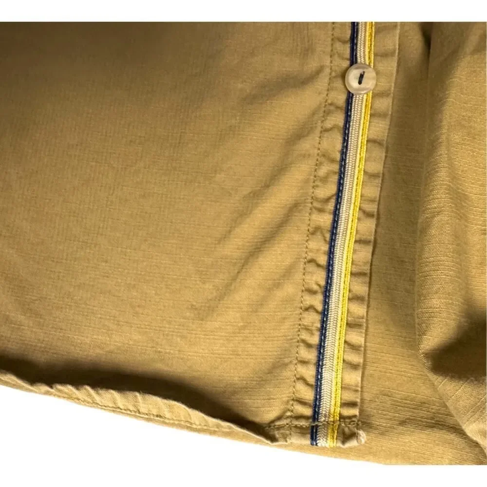 Sean John Mens Shirt Tailored Fit‎ Button Up Long Sleeve Sz Medium Golden Brown